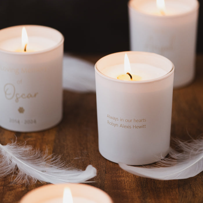 Feather Memorial Candle for Mum