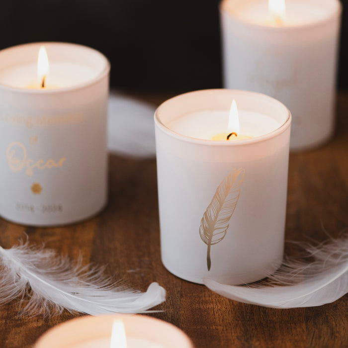 Feather Memorial Candle for Mum