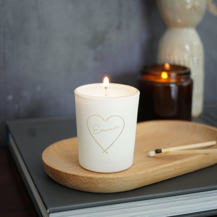 Funeral Favour Heart Votive Candle