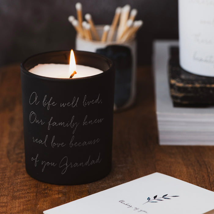 Remembrance Quotation Candle - Black