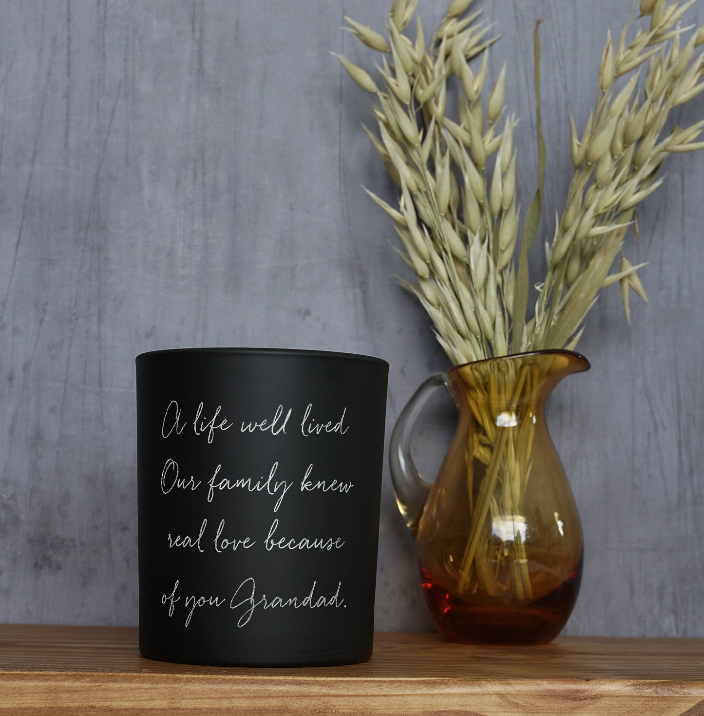 Remembrance Quotation Candle - Black